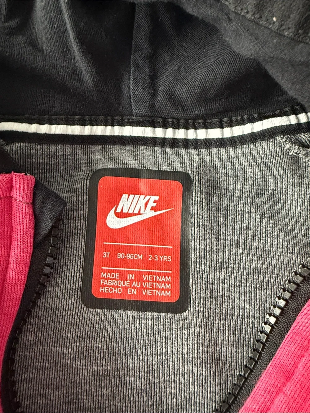 Nike Pink and Gray Full‑Zip Hooded Jacket